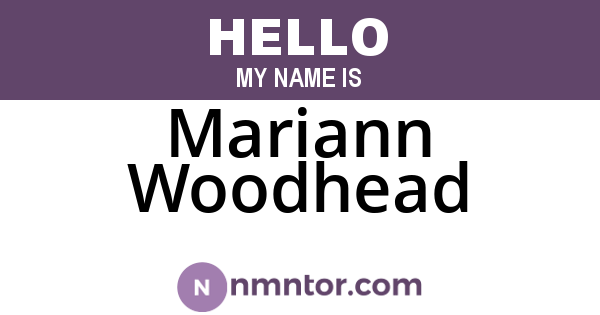 Mariann Woodhead