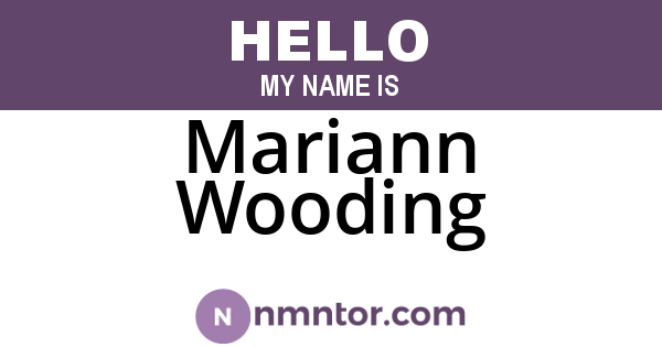 Mariann Wooding