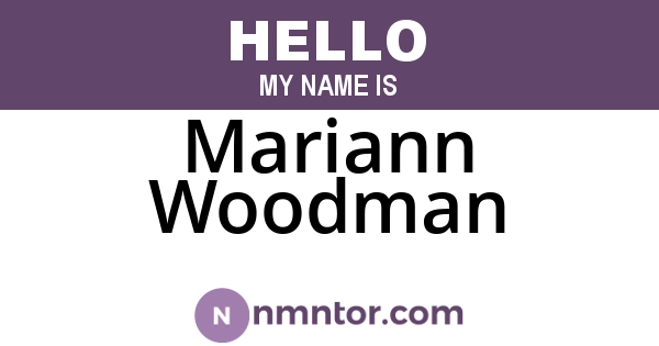 Mariann Woodman