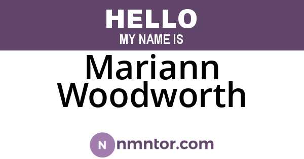 Mariann Woodworth