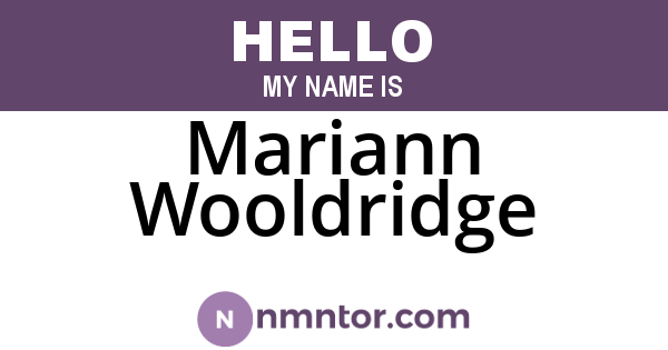 Mariann Wooldridge