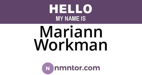 Mariann Workman