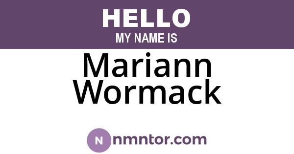 Mariann Wormack