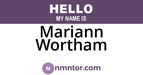 Mariann Wortham