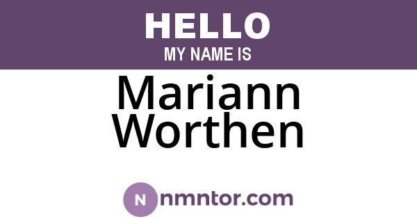 Mariann Worthen