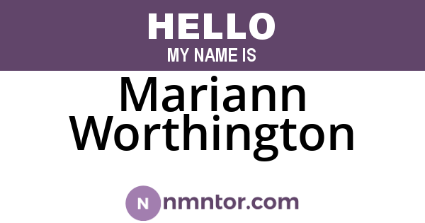Mariann Worthington
