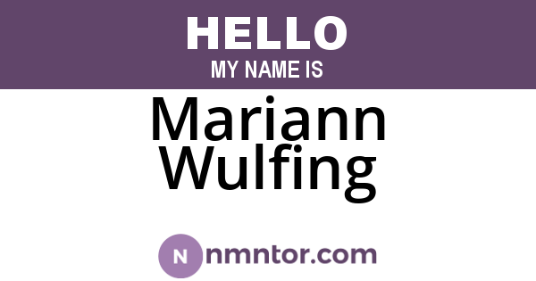 Mariann Wulfing