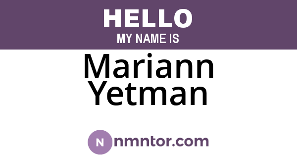 Mariann Yetman