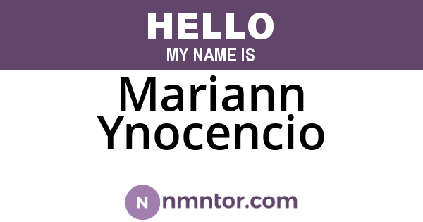 Mariann Ynocencio
