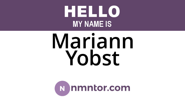 Mariann Yobst