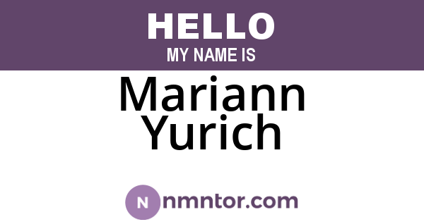 Mariann Yurich