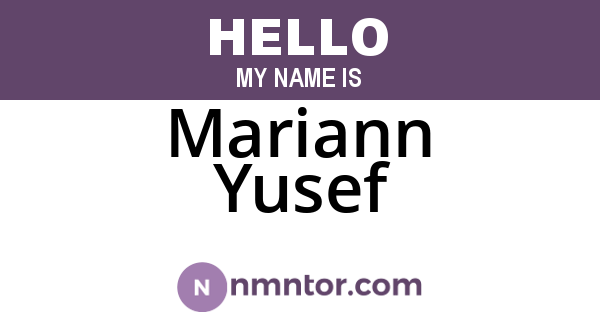 Mariann Yusef