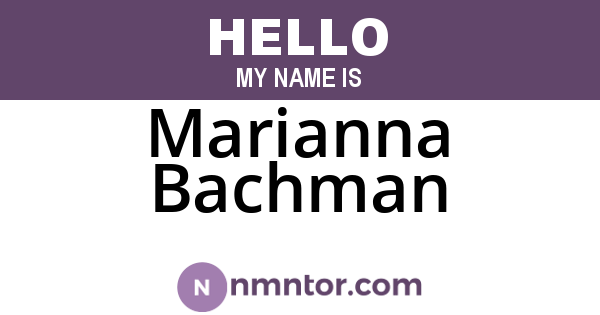 Marianna Bachman