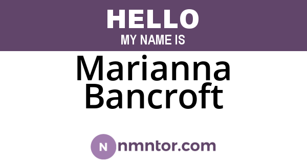 Marianna Bancroft