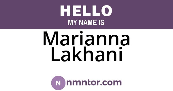 Marianna Lakhani