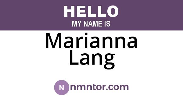 Marianna Lang