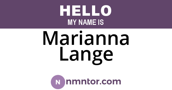 Marianna Lange