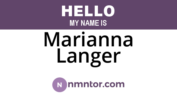 Marianna Langer
