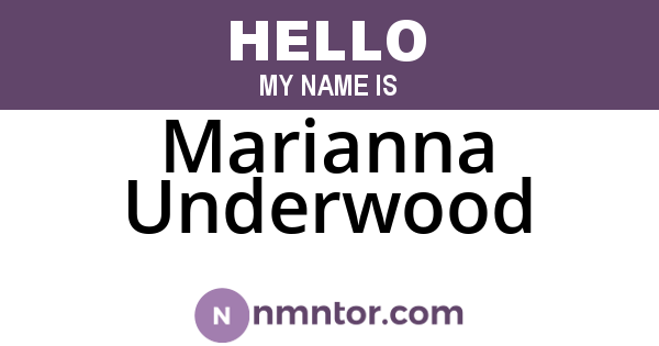 Marianna Underwood