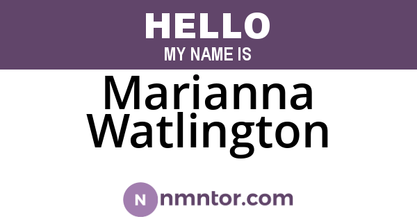 Marianna Watlington