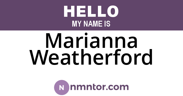 Marianna Weatherford