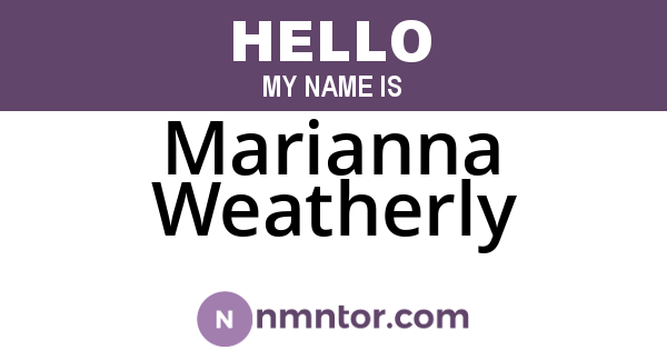 Marianna Weatherly
