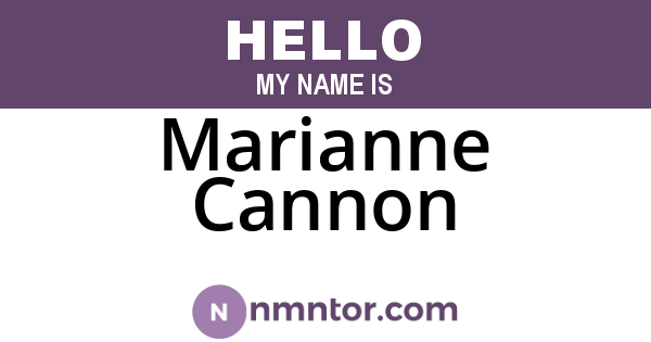 Marianne Cannon