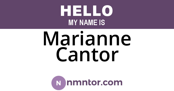 Marianne Cantor