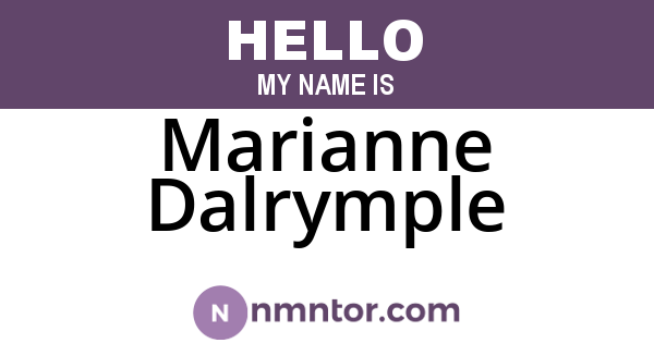 Marianne Dalrymple