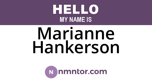 Marianne Hankerson