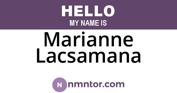 Marianne Lacsamana