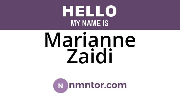 Marianne Zaidi