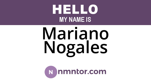 Mariano Nogales