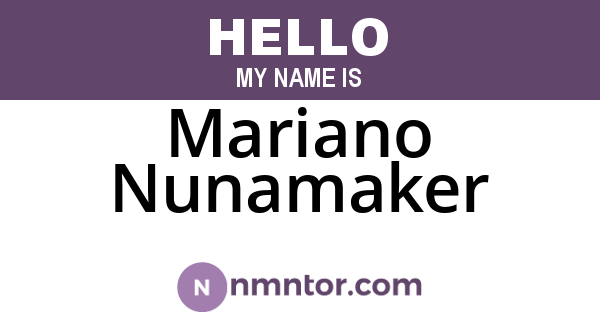 Mariano Nunamaker
