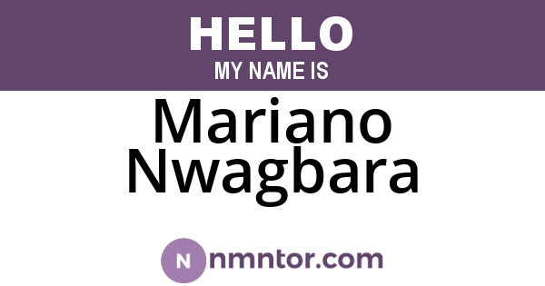 Mariano Nwagbara