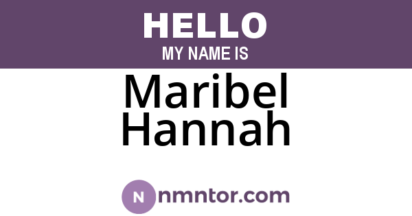 Maribel Hannah