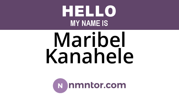 Maribel Kanahele
