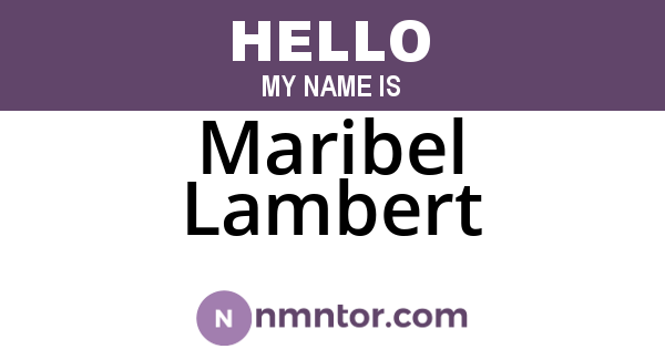 Maribel Lambert