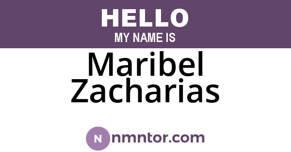 Maribel Zacharias