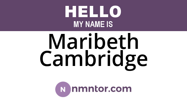 Maribeth Cambridge