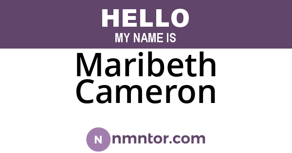Maribeth Cameron