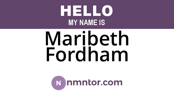 Maribeth Fordham
