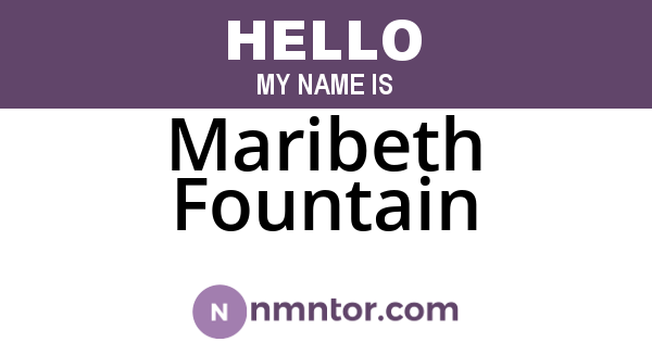 Maribeth Fountain
