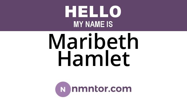 Maribeth Hamlet
