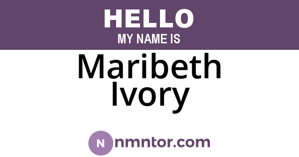 Maribeth Ivory