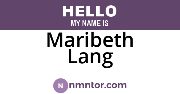 Maribeth Lang