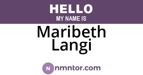 Maribeth Langi