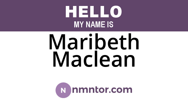Maribeth Maclean