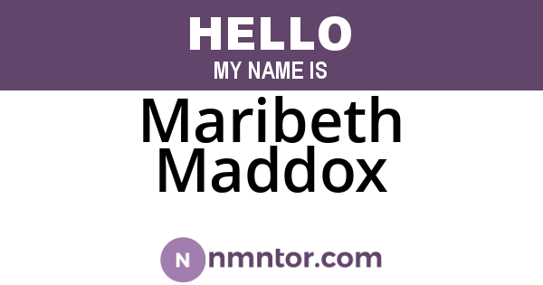 Maribeth Maddox