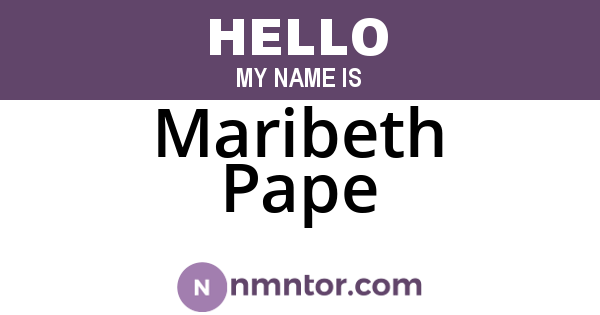 Maribeth Pape
